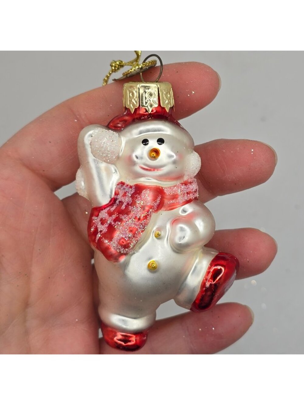 Christmas Ornament Glass  Snowman Thomas Pacconi Museum Series 2003 Holiday VTG